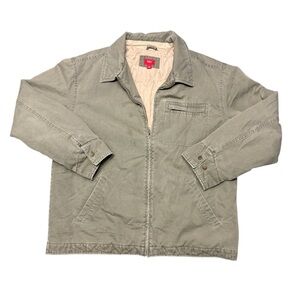 Vintage Mossimo Detroit Style Olive Green Quilted Bomber Jacket L Workwear 90s